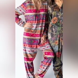 Natural Life Cozy Fleece floral jumpsuit